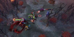 Grimstroke uses a ranged spell on Sven